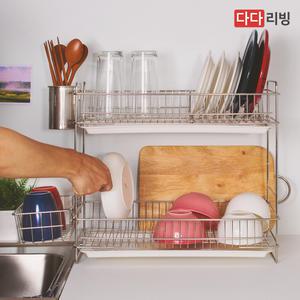 스텔라 식기건조대 2단 /주방 싱크대 수납 씽크대 그릇 정리대