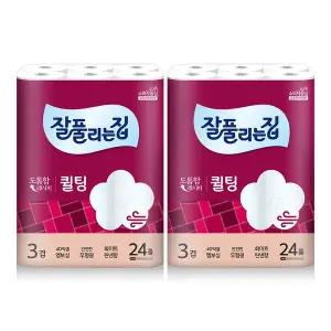 [미래생활] 잘풀리는집 더도톰한3겹퀼팅30mx24롤x2팩