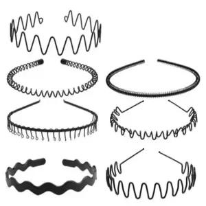 남자 헤어밴드 얇은 철사 머리띠 빗살 철 귀 안아픈 물결 스프링 와이어 안흘러내리는 터번