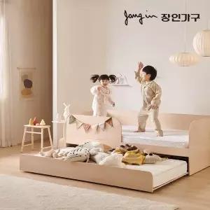 [장인가구] 뉴피터 E0등급 저상형 슬라이딩 2단 침대 SS 낮은포켓+파워본넬+가드