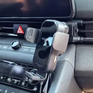 아반떼 CN7 전용 핸드폰 고속 무선충전거치대 블랙 신형 듀얼코일 Z플립 CT W16+CT HCH00 옵시디언