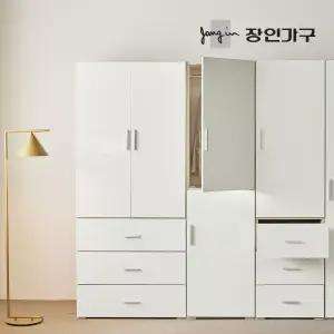 장인가구 큐비 800 3단서랍 행거형 옷장