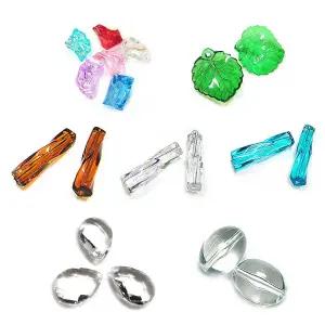 ALL 큰비즈 얼음 잎 기타 아크릴 비즈구슬 한팩 20개, 모양선택