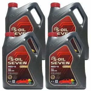에스오일 세븐 레드 9 SQ 0W20 4L x 4개 1박스 가솔린 LPG 전용 100% 합성 엔진오일