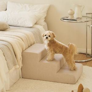 삼익가구 베이직/라운드 와이드 논슬립 펫스텝 2단/3단 강아지 계단