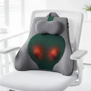 [미오데칼코마니] 체어 마사지기 / 무선 충전식 롤링 온열 안마기 메모리폼 메시원단 사무용 직장인 학생