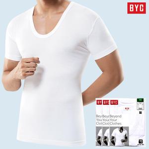 BYC 편티 반팔 런닝 남성 백색런닝 3장세트