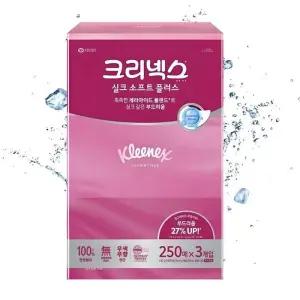 [유한킴벌리] 유한킴벌리 크리넥스 실크소프트 250매 3입 TB