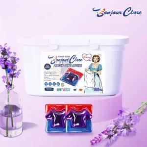 봉쥬르끌레어 퍼퓸아로마 캡슐세제 16gX100개입 세탁세제 실내건조 티셔츠모양 초고농축 과탄산소다 함유