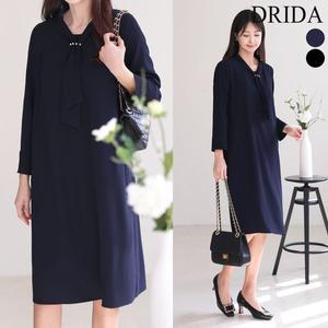 [엄마옷드리다] 봄 가을 빅사이즈 타이 원피스 40 50대 엄마옷 상견례 하객룩 모임룩_P391778400