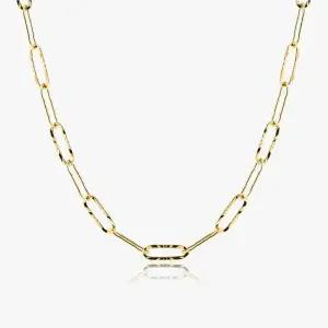 14K 18K 할로우 샤이니 클립 체인 금 목걸이