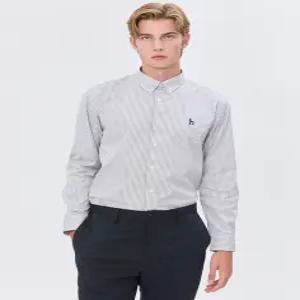 헤지스 남성 24FW [반값세일][스테디셀러] 그레이 스트라이프 면 긴팔캐주얼셔츠 WHSH4C364G1