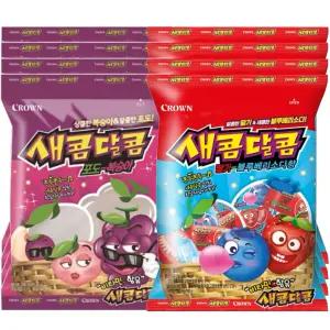 크라운 새콤달콤 포도 복숭아 딸기 블루베리소다 혼합 200g 8봉/대용량