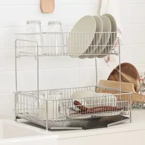 노빌리움 퍼펙트 연마제없는 올스텐304 2단 물빠짐 식기건조대