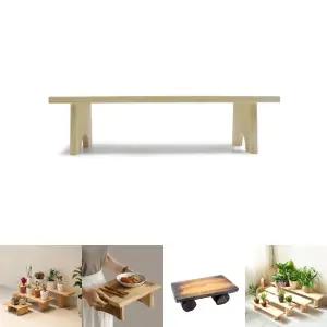 WIZ0071 플로어 원목 화분 선반 600 대 원예 정리대 베란다/진열대 받침대 스탠드 화분대 1단 일자 벤치형