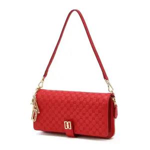 [닥스](강남점)DCHO6E539R2 [LOUIS DD][핸드폰부착형] 레드 소가죽 지퍼돌이 지갑 겸 핸드폰케이스