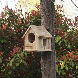 야외 새둥지 새집 새장 기둥걸이 나무 정원 내츄럴 원목 꾸미기