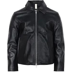 선플라워 25FW 블랙 클래식핏 램스킨 숏 자켓 6027 BLACK