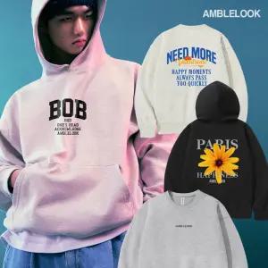 [엠블룩~30%] 봄신상 더블코튼 맨투맨 후드 모음전 간절기 프린팅 무지 빅사이즈 긴팔 S~XL