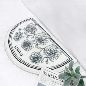 하라텍스 달리아 반달 발매트 60x40cm/거실/싱크대/예쁜/빨아쓰는/도톰한/소프트/입구/욕실/주방/발판/깔판