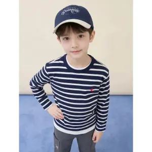 [BEANPOLE KIDS] [Essential] 스트라이프 긴소매 티셔츠  네이비 (BI6141UE3R)