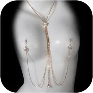 라인스톤 진주 유두 체인 주얼리 나이트클럽 크리스탈 바디 페스티벌 레이브 펄 브라 액세서리 여성용