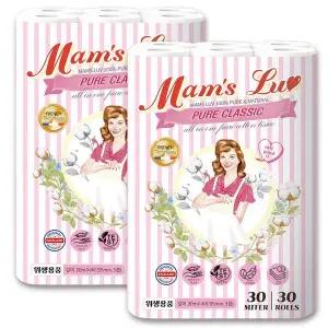 [NS홈쇼핑][LMS] 맘스럽 천연펄프100% 데코3겹 30m*60롤 화장지[35689375]