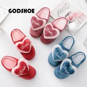갓슈 러브하트 통굽슬리퍼 털슬리퍼 방한화