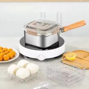 다기능 프라이팬 튀김망+튀김냄비 튀김기 보관용기 사각 인덕션용 R484