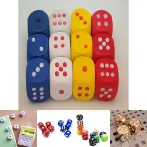 EVA소프트주사위(3-3-3cm) 4색 3개입 12개 세트/주사위놀이/게임도구/게임용주사위/교구주사위/다용도