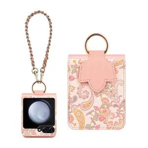 카루소 갤럭시 Z플립7 (F766) 페이즐리 링 다이어리 케이스 메탈링일체형 체인스트랩포함