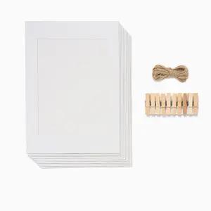 종이 액자 세트 10장 나무집게 마끈/가랜더/가랜드/사진/인테리어/파티/작은/벽걸이/빈티지/테두리/걸이