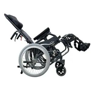 [장애인보조기기] 수입 틸팅 리클라이닝 수동 휠체어 VIP-515 17.4kg 접이식 침대형 환자 헤드레스트 알루미늄 고급 장애인보장구 구