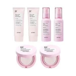 아트델리 톤업 선크림 50ml x2 + 선워터 100ml x2 + 선쿠션 15g x2