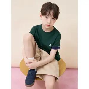 [BEANPOLE KIDS] [Essential] 수피마 베이직 반소매 티셔츠 - 그린 (BI6242UE1M)