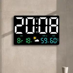 날씨 카페 시계 날짜 인테리어 개업선물 LED 습도 집들이 거실 와이드 직사각 8012