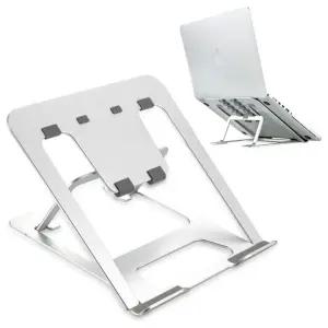 알루미늄 노트북 거치대 실버 받침대 탁상용 태블릿 테블릿 스탠드 용태 튼튼한 높이조절 휴대용 높이 접이
