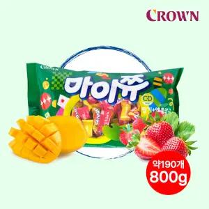 마이쮸 혼합 딸기 애플망고 800g/약190개/개별포장/소프트캔디/딸기맛/애플망고맛/유치원간식/품질인증/카라멜/초등학교간식