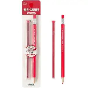 빨간 채점펜 세트 12개/체점펜/채점용/빨강색/색연필/체점/빨강/rn빨간/시험/채점/학교/낱색/연필/낱개