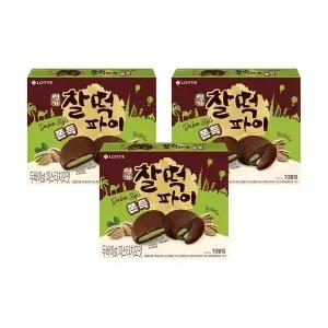 [롯데웰푸드]두쫀쿠 찰떡파이 피스타치오맛 300g x3개