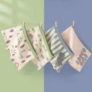 크로크 남아 사각 드로즈 4매입 아동 면 팬티 세트 유아 속옷 어린이 초등학생