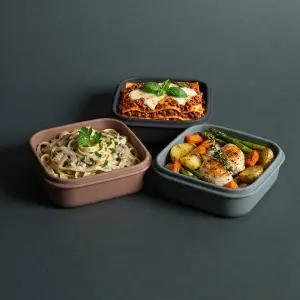 아티즌 쿡 실리콘 밥용기 300ml 6P 사각 6개 세트