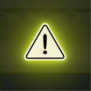 야간 반사 인식 삼각 경고 스티커 10cm 공사장 위험표시 안전테잎 야광테이프 고휘도