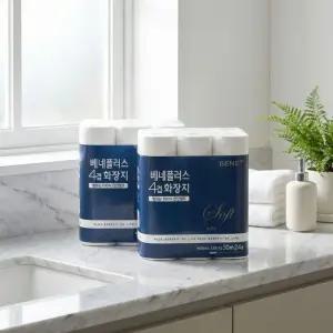 베네플러스 소프트 4겹 화장지 30m 24롤 x 2팩