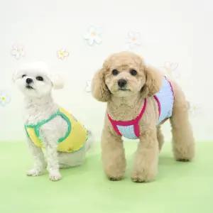 패리스독 트리플 플라워 버블크롭티/강아지옷,여름외출복