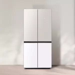 하이얼 433L 글램글라스 4도어 예쁜 양문형 냉장고 HRS445MNEW 베이지 기본설치