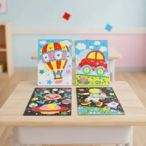 모자이크액자 만들기 종이도안 EVA 큐빅 스티커 미술놀이 모자이크 아트 랜덤발송 (2세트)