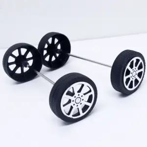 4cm 플라스틱 바퀴세트 R/자동차 만들기재료/바퀴 4개 축 2개 세트