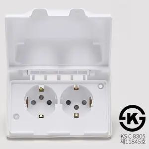 가정용 스마트 디자인 2구 가로형 매입콘센트 방적형/야외/매립/콘센트/안전/커버/덮개/욕실/화장실/방수