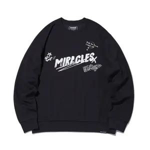 남성 등전사루즈핏맨투맨 ITW3TM07ABK (블랙)